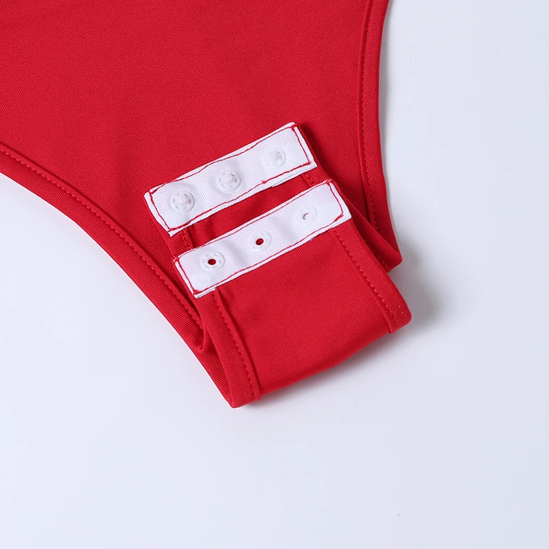 Body femme simili cuir rouge – Image 17