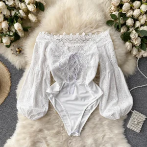body blanc femme lacet