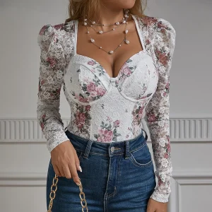 body bustier fleuri pour femmes