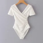 body femme habillé manche courte blanc