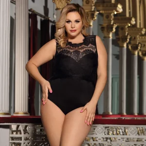 body femme grande taille dentelle
