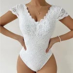 body dentelle femme manches courtes style bohème