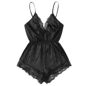 pyjama body femme dentelle noir
