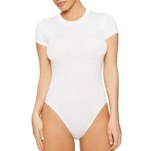 body blanc femme à col rond