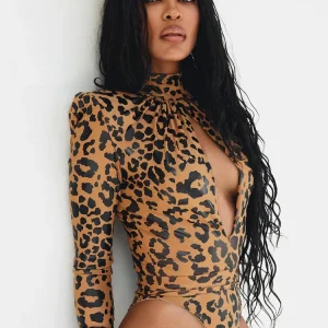 body sexy femme léopard orange