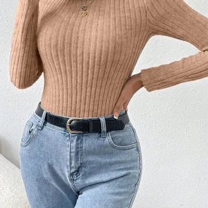 body femme col roulé manches longues