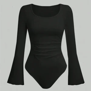 body femme habillé manche longue noir
