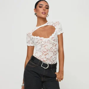 body blanc dentelle col original