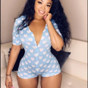 pyjama body femme bleu