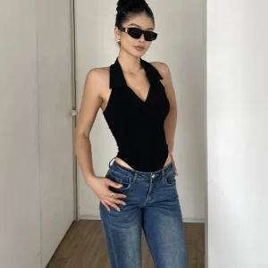 body chemise femme manches courtes