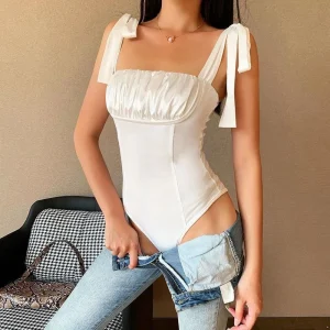body blanc femme bustier