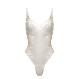 body blanc femme satiné