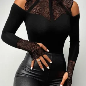 body femme dentelle noir