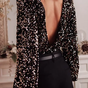 body femme paillettes sequins dos nu