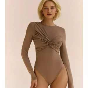 body femme habillé beige string