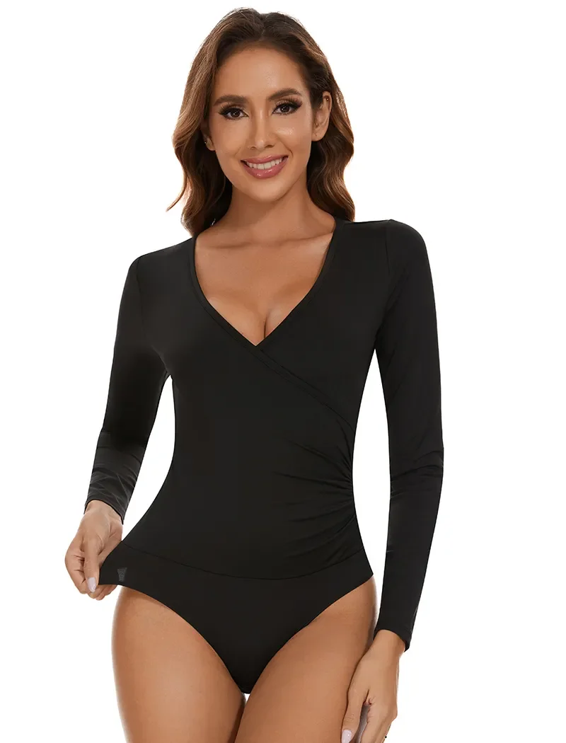 body sculptant taille haute manche longue