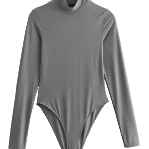 body col roulé gris femme