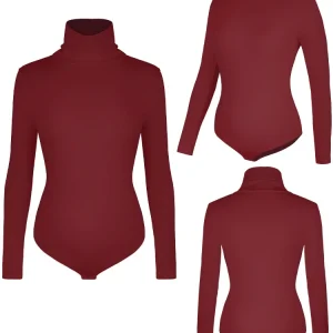 body col roulé chaud et légèrement gainant rouge