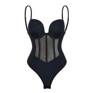 Body Femme Gainant Avec Armature De Soutien String
