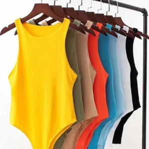 Body débardeur femme été jaune