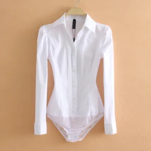 Body chemise manches longues motifs rayés
