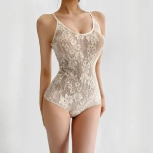 Body dentelle femme dos nu à bretelles fines