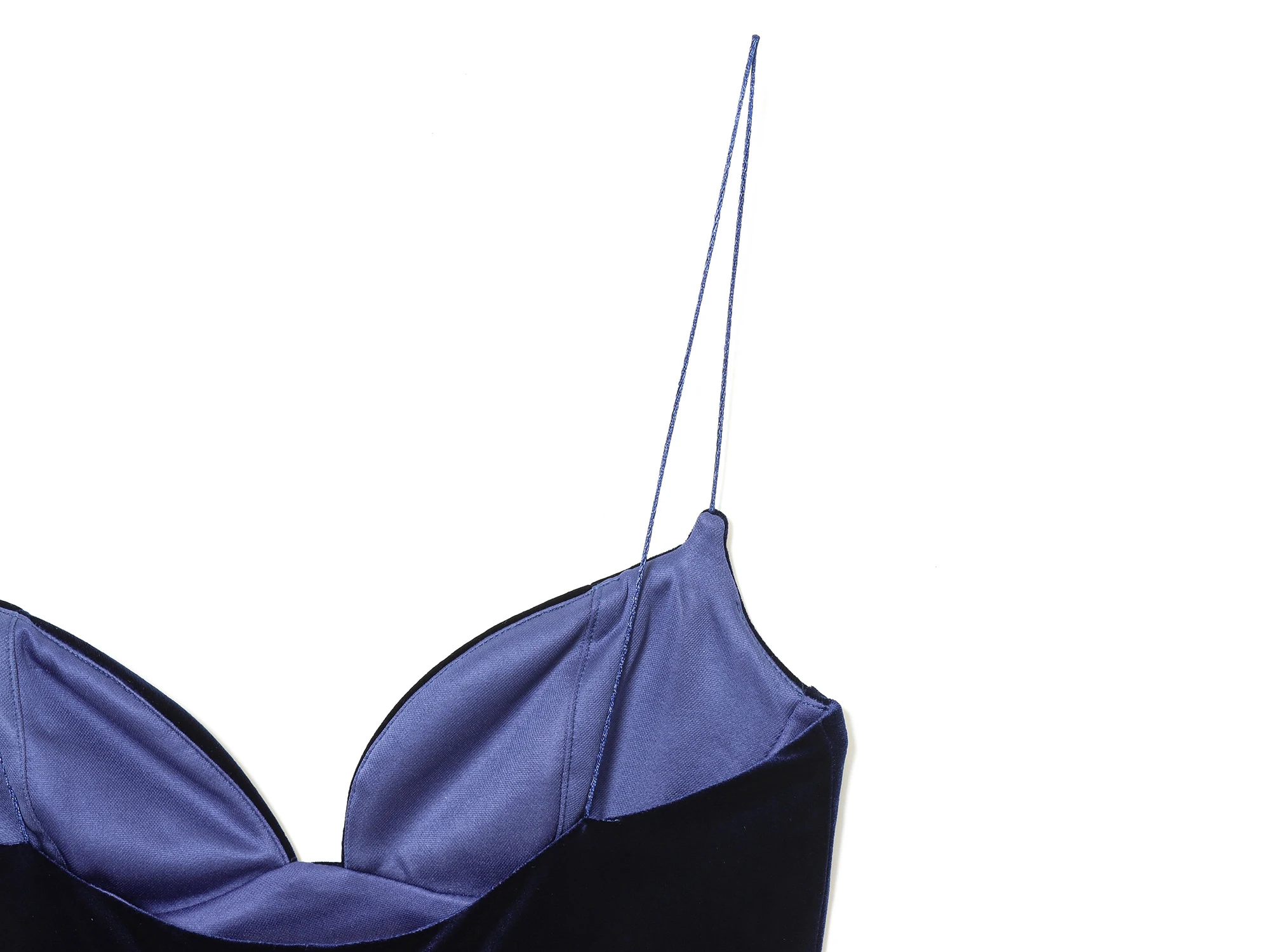 body à bretelles fines en velours