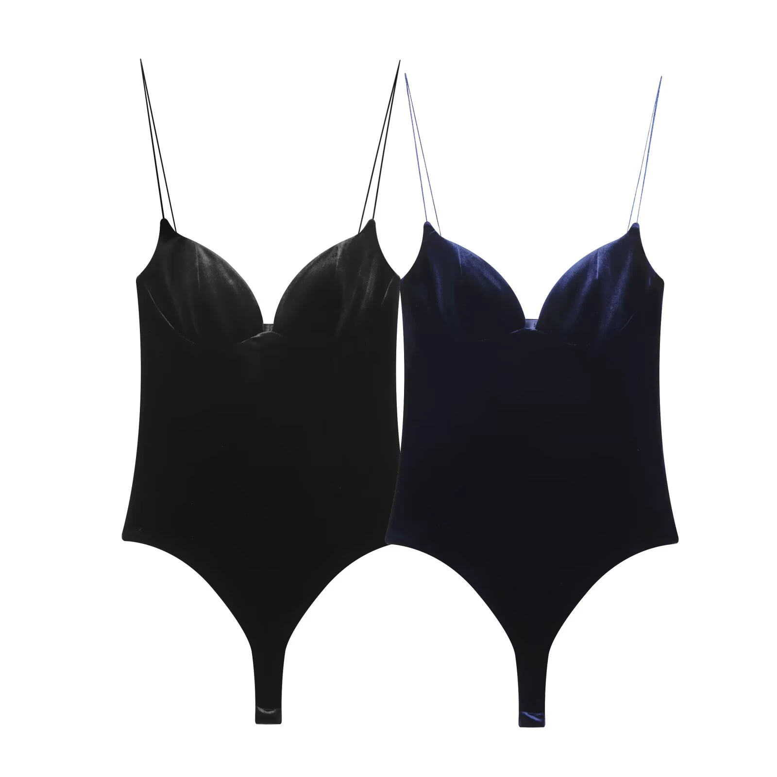 Body velours femme à bretelles fines